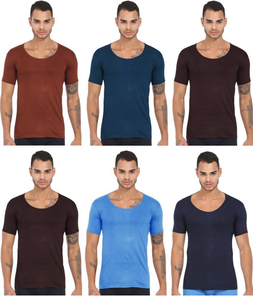 Rupa Frontline Multicolor Cotton Men's Vest ( Pack of 6 ) Rupa Frontline Multicolor Cotton Men's Vest ( Pack of 6 )