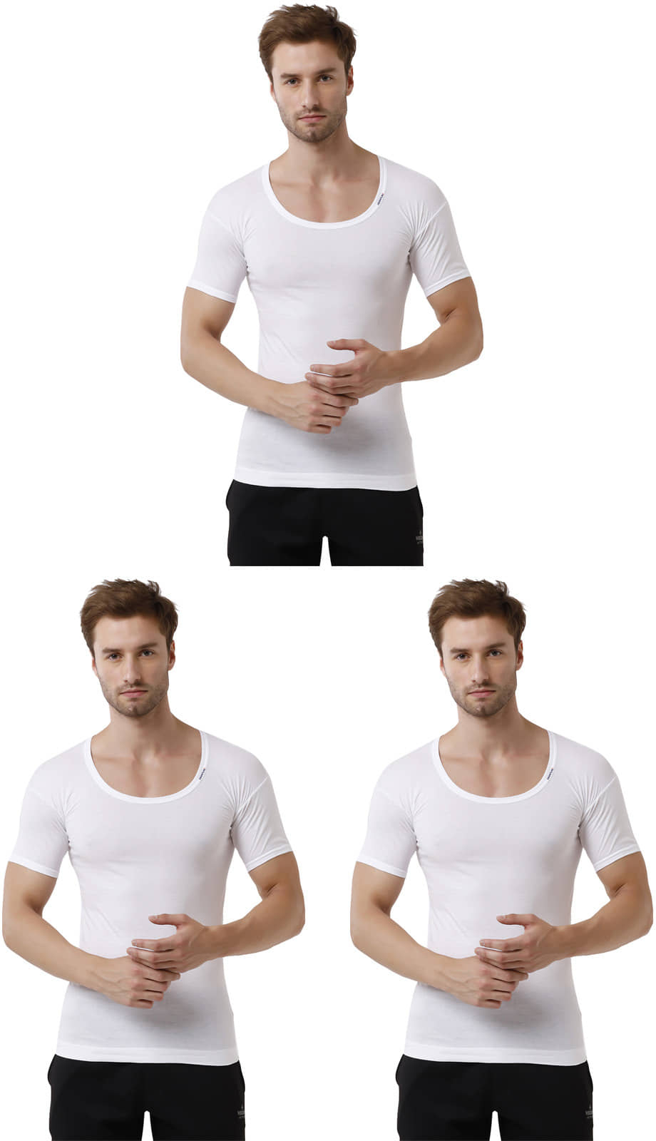 Rupa Frontline White Cotton Men's Vest ( Pack of 3 ) - Nightwear & Loungewear | Buy online on ZillyBuy