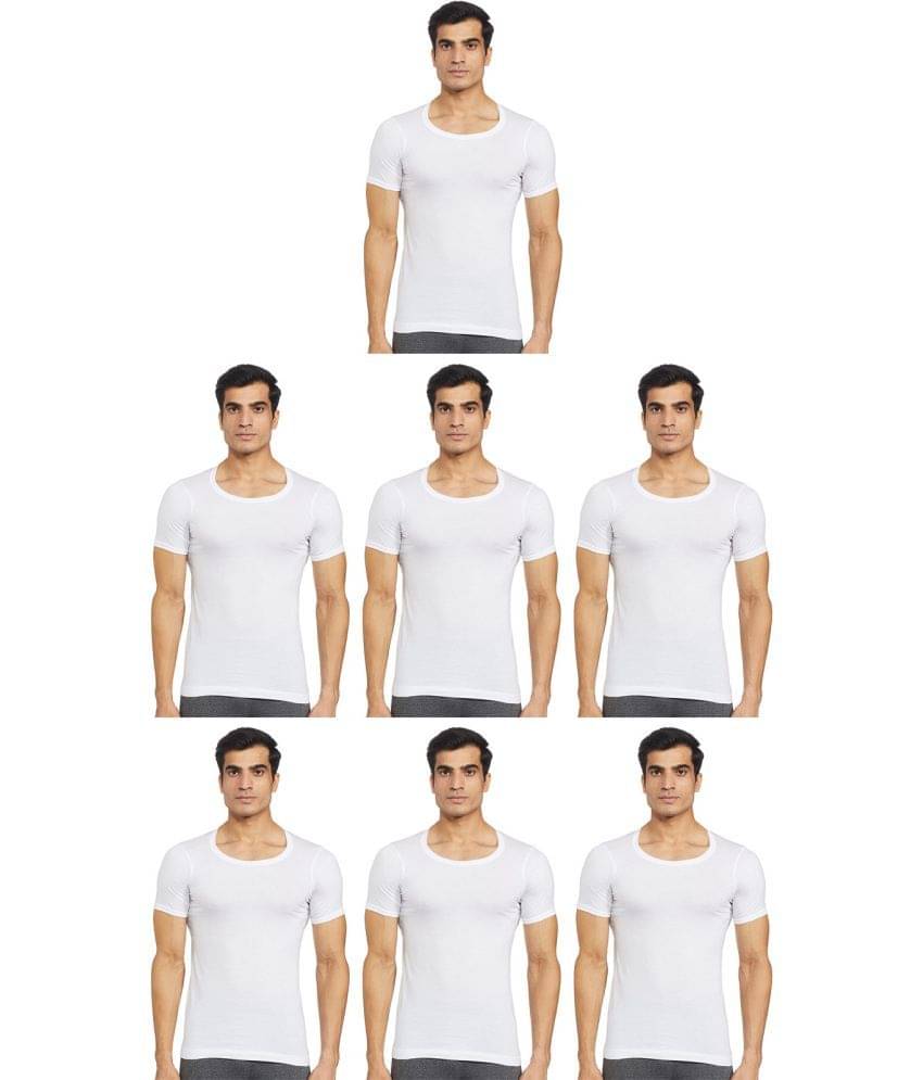     			Rupa Frontline White Cotton Men's Vest ( Pack of 7 )