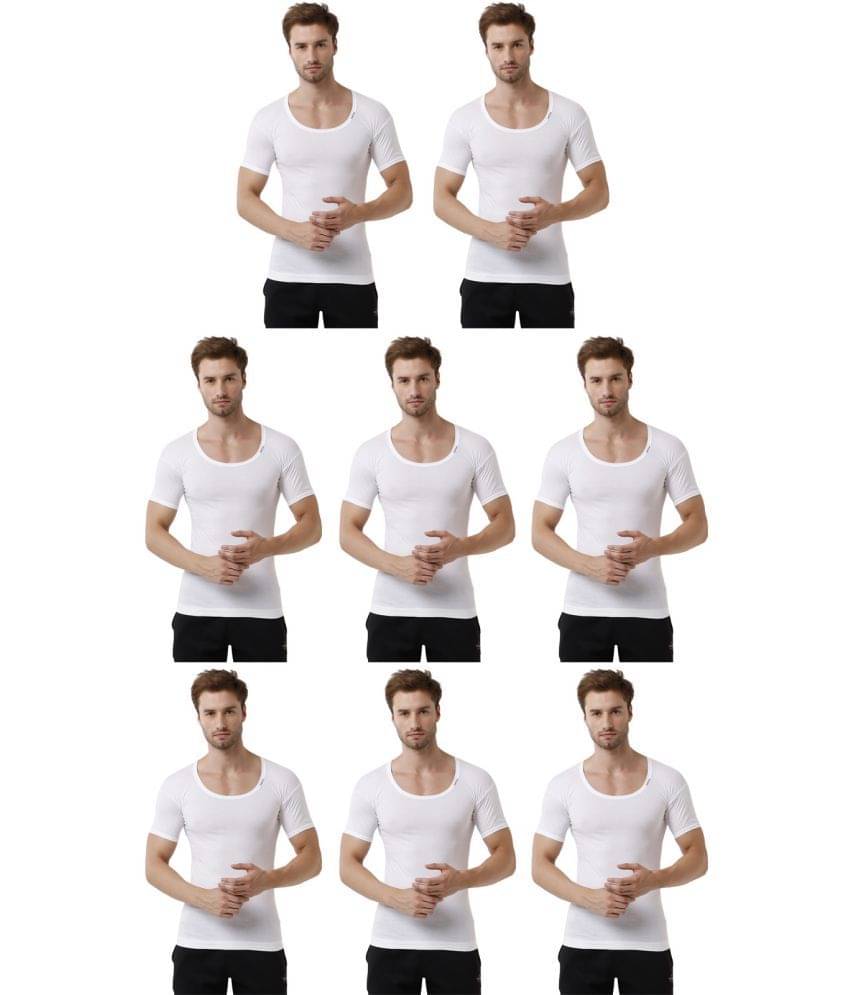 Rupa Frontline White Cotton Men's Vest ( Pack of 8 ) Rupa Frontline White Cotton Men's Vest ( Pack of 8 )
