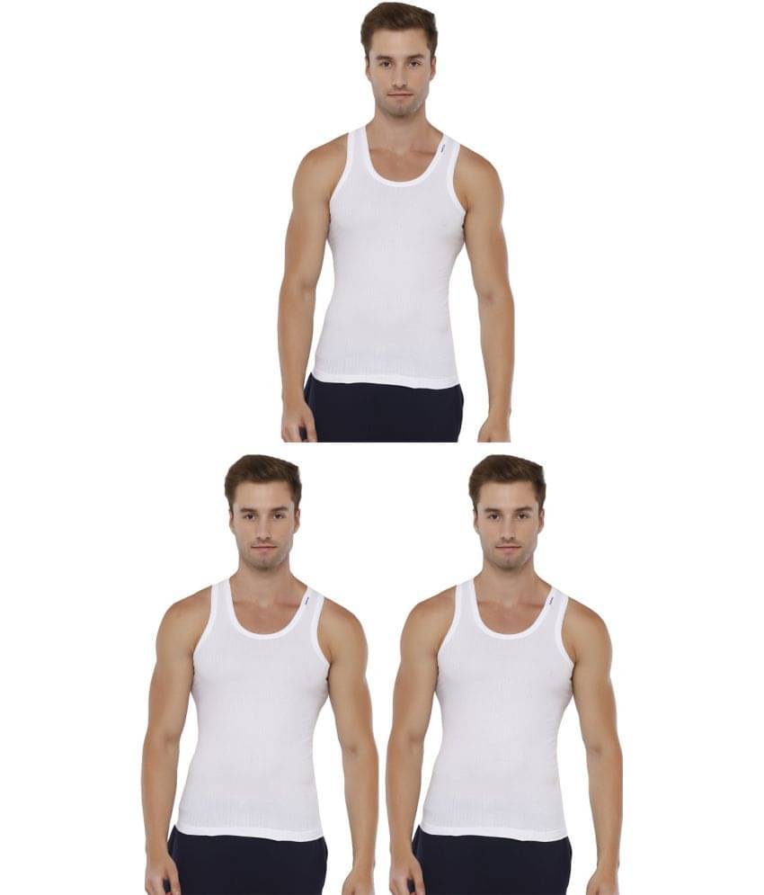 Rupa Frontline White Cotton Men's Vest ( Pack of 3 ) Rupa Frontline White Cotton Men's Vest ( Pack of 3 )