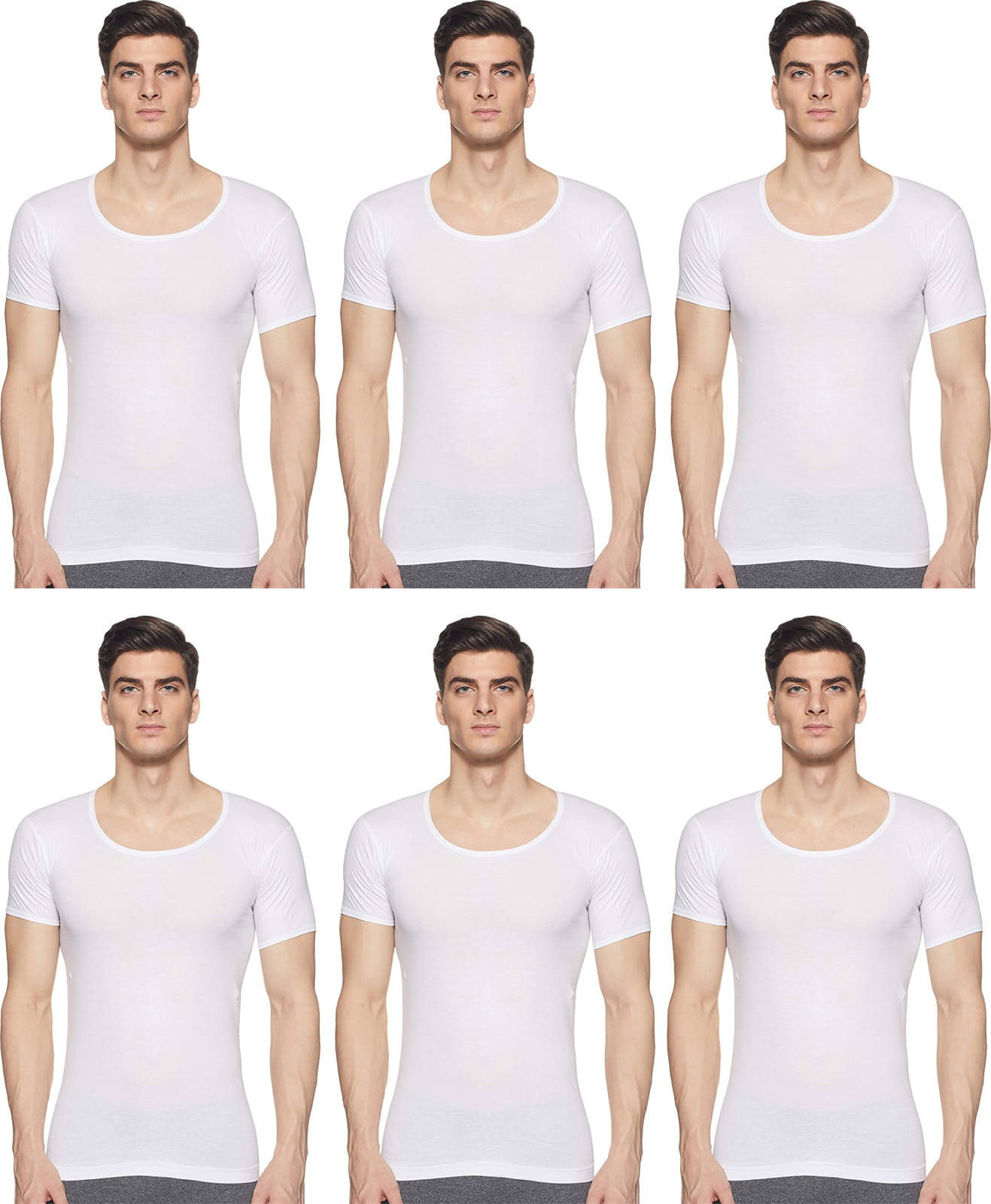     			Rupa Jon White Cotton Men's Vest ( Pack of 6 )