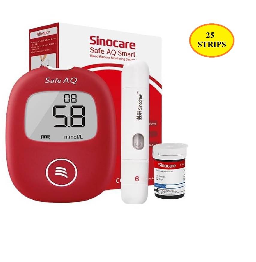 SINOCARE SAFE AQ & 25 STRIPS Glucometer SINOCARE SAFE AQ & 25 STRIPS Glucometer