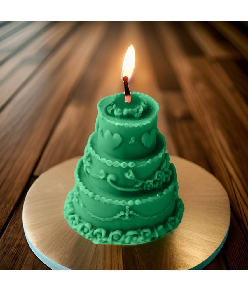     			SS ENTERPRISE Green Pillar Candle 5 cm ( Pack of 1 )