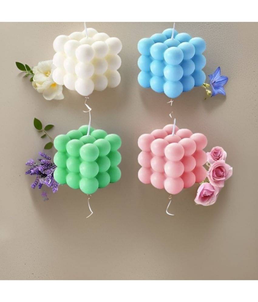     			SS ENTERPRISE Multicolour Pillar Candle 5 cm ( Pack of 4 )