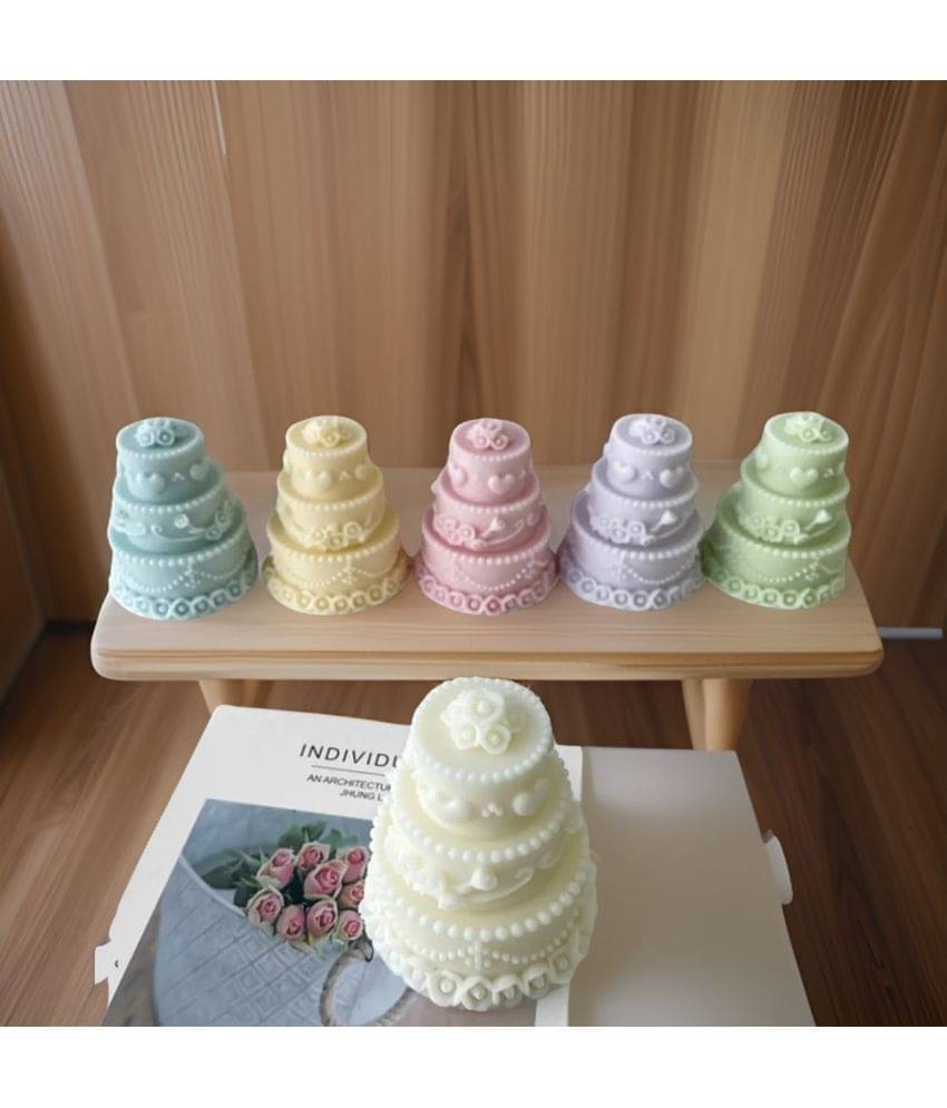     			SS ENTERPRISE Multicolour Pillar Candle 5 cm ( Pack of 6 )