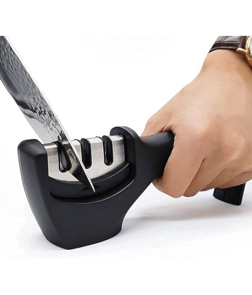     			Shopeleven Black Iron Knife Sharpner Blade Length 5 cm ( Pack of 1 )
