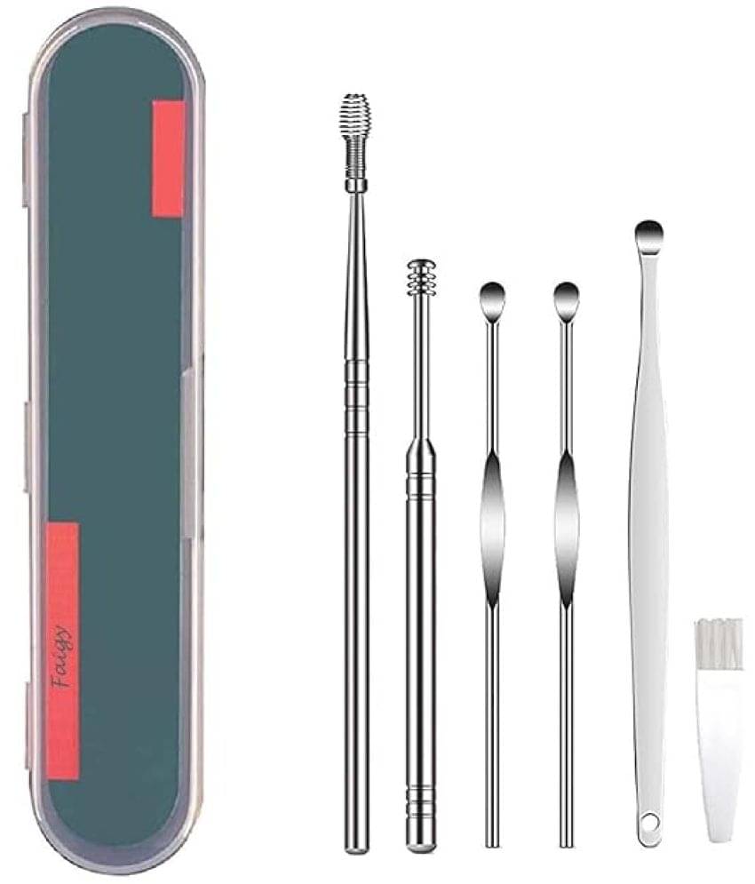     			Shopeleven Ear Wax Cleaner - Reusable Ear Cleaner Tool Set with Storage Box - Ear Wax Remover Tool Kit with Ear Curette Cleaner and Spring Ear Buds Cleaner - 12 Pcs, (Pack Of 2)