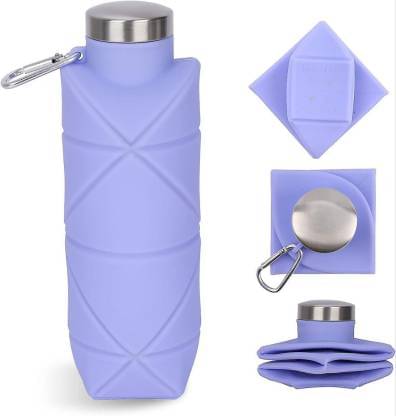 Shopeleven Foldable Water Bottles for Travel, Gym Purple Silicone Water Bottle 700 mL ( Set of 1 ) Shopeleven Foldable Water Bottles for Travel, Gym Purple Silicone Water Bottle 700 mL ( Set of 1 )