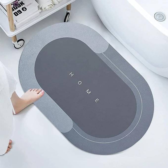     			Shopeleven Gray Rubber Oval Floor Mat ( Pack of 1 )