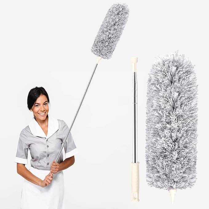     			Shopeleven Fan Cleaner Brush with Long Rod Bendable extendable Duster for Home Cleaning, 100 inch Long Handle Microfiber Fan Cleaning mop for high Ceiling Cobweb, Wall Cleaning Brush for dust Cleaner