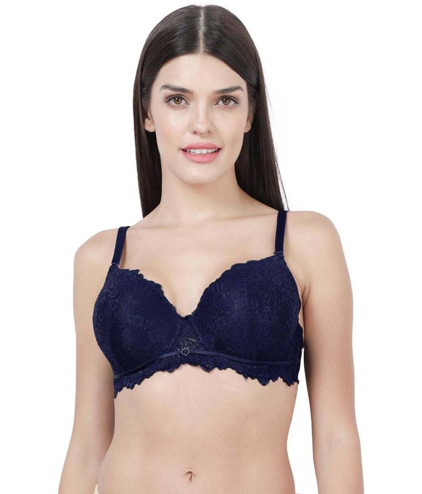 Susie Nylon Women's Push Up Bra ( Blue ) S051-NavyPeony Susie Nylon Women's Push Up Bra ( Blue ) S051-NavyPeony
