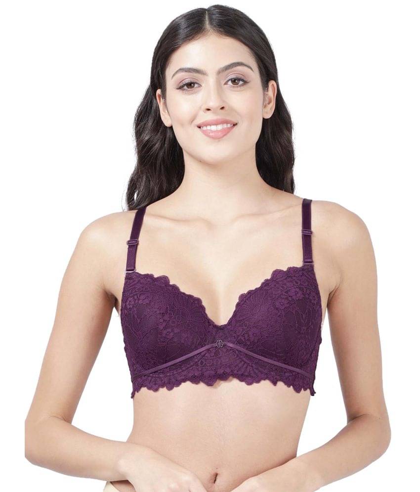 Susie Nylon Women's Push Up Bra ( Purple ) S051-DarkPurple Susie Nylon Women's Push Up Bra ( Purple ) S051-DarkPurple