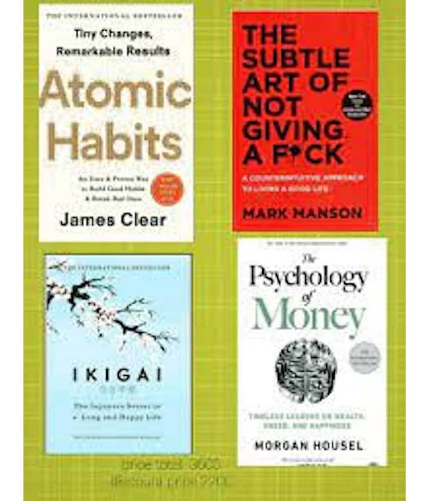 The Psychology Of Money+Ikigai+The Subtle Art Of Not Giving+Atomic Habits 4Books Best Seller - Stationery | Buy online on ZillyBuy