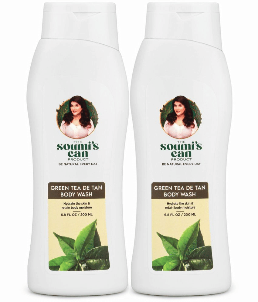     			The Soumi's Can Product green Tea De-Tan Body Wash For De Tanning, 200ml (Pack of 2)