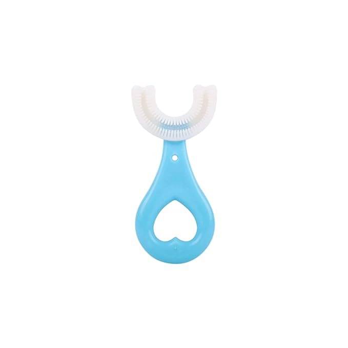     			U Shaped Toothbrush For Kids Manual Whitening U Type 360 Degree Soft Silicone Oral Teeth Cleaning, Pack of 1