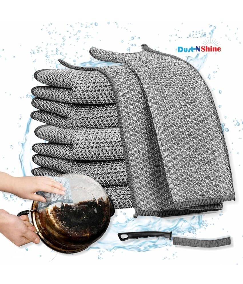 dust n shine Non-Scratch Wire Dish Wash Cloth Scrubber & Brush( Set of 8 ) dust n shine Non-Scratch Wire Dish Wash Cloth Scrubber & Brush( Set of 8 )