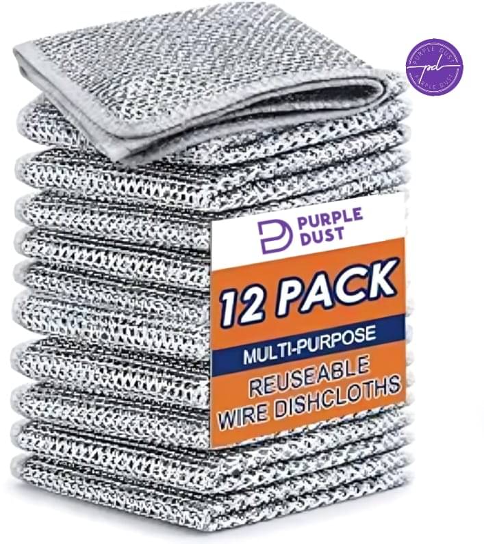 purple dust Silver Stainless Steel Steal cloth pack of 12 ( Set of 12 ) purple dust Silver Stainless Steel Steal cloth pack of 12 ( Set of 12 )