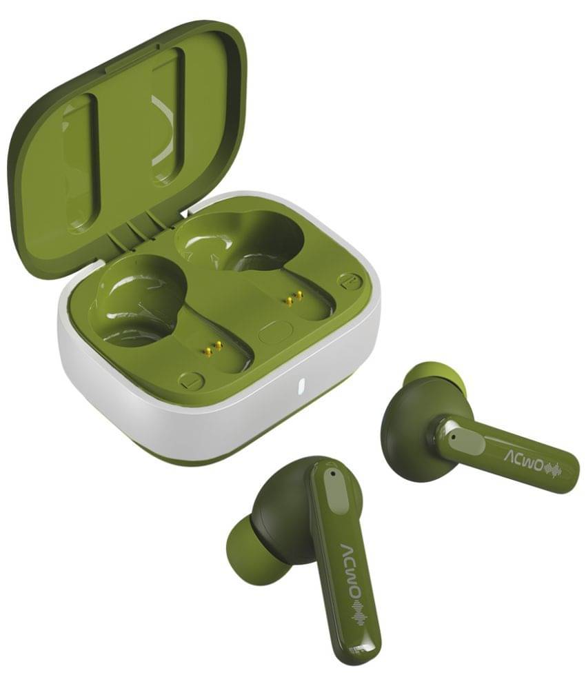     			ACwO DwOTS Decibel TWS Earbuds, Flagship ANC Up To 35dB, 60Hrs Playtime, 4 Mics With ENC, Theatre Mode, 13mm Real Drivers (Meadow Green)