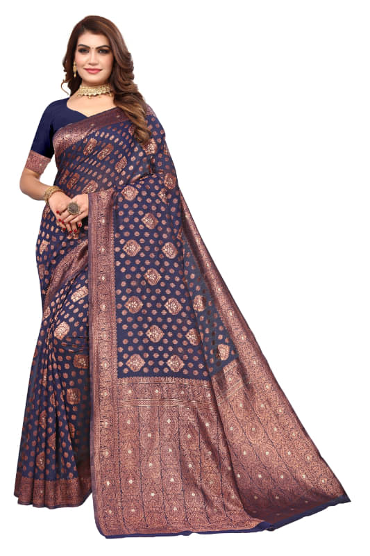     			Aadvika Banarasi Silk Printed Saree With Unstitched Blouse Piece ( Multicolor )