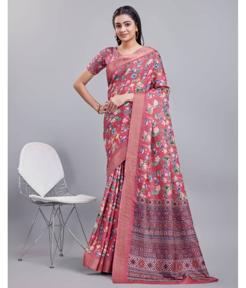 Aadvika Satin Printed Saree With Unstitched Blouse Piece ( Multicolour ) Aadvika Satin Printed Saree With Unstitched Blouse Piece ( Multicolour )
