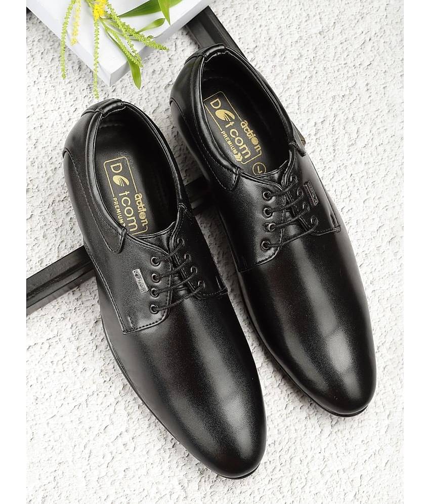 Action Black Men's Derby Formal Shoes