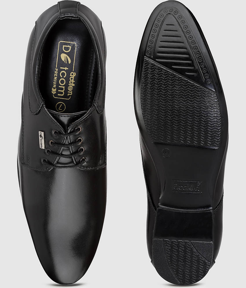 Action Black Men's Derby Formal Shoes