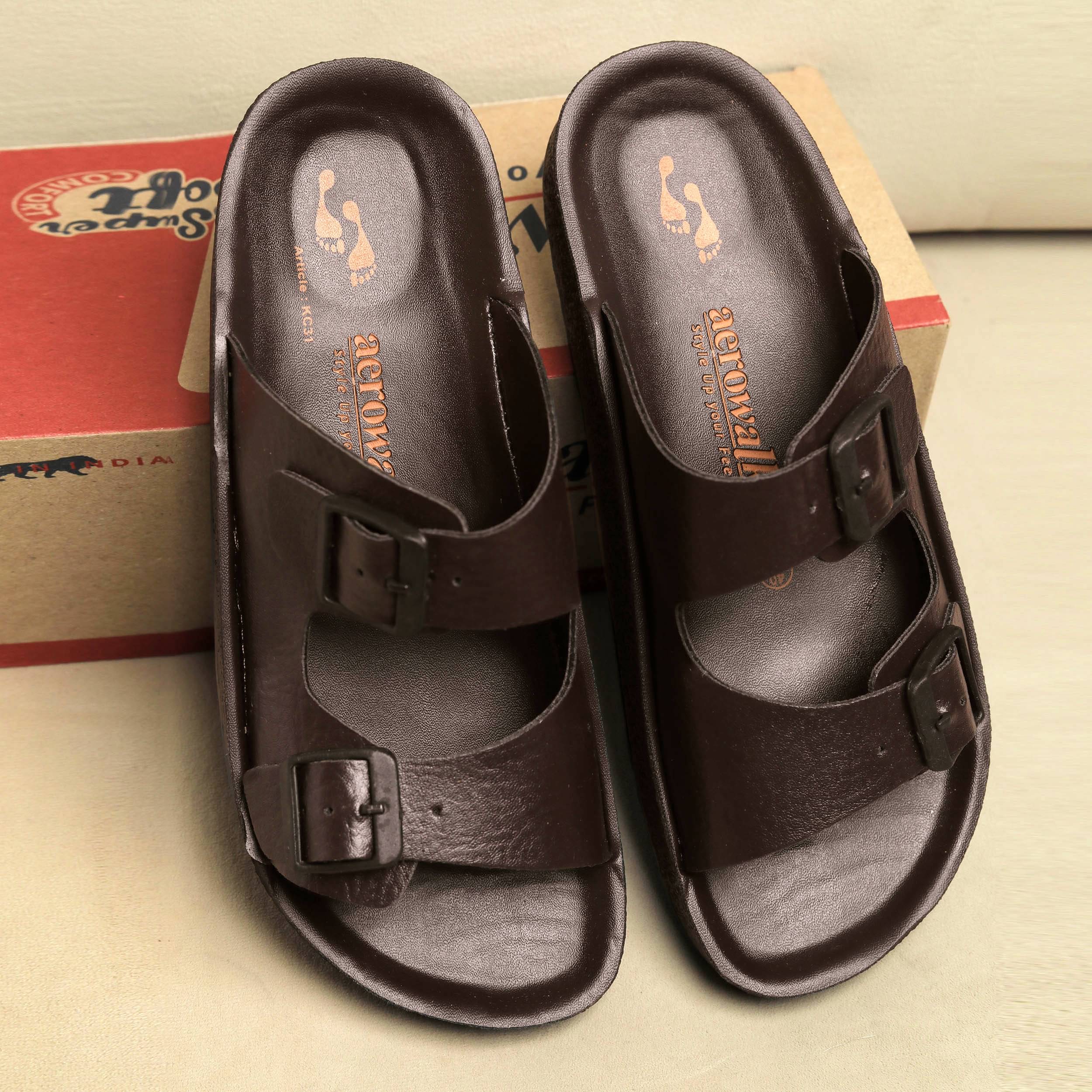     			Aerowalk Brown Men's Slide Flip Flop