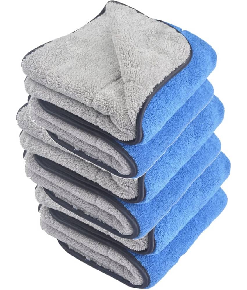 Auto Hub Blue 800 GSM Microfiber Cloth For Automobile ( Pack of 6 )