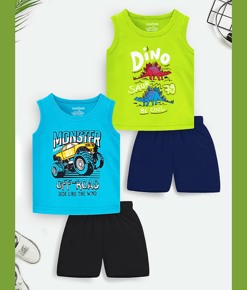 Trampoline Pack of 2 Boys Cotton Blend Nightsuit Set ( Multicolor 1 ) - Nightwear & Loungewear | Buy online on ZillyBuy
