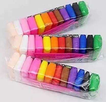     			ECLET (Pack of 12) Air Dry Clay, Colorful Children Soft Clay, Creative Art Crafts, Gifts for Kids-Multi Color. Non-Toxic Modeling Magic Fluffy Foam Bouncing Clay Putty Kit for Kids with Tools .117