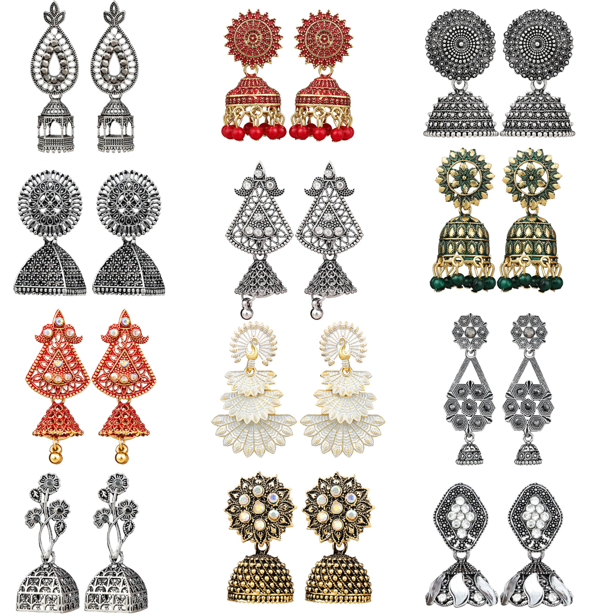 FASHION FRILL Silver Drop Earrings ( More Than 10 ) - Earrings | Buy online on ZillyBuy