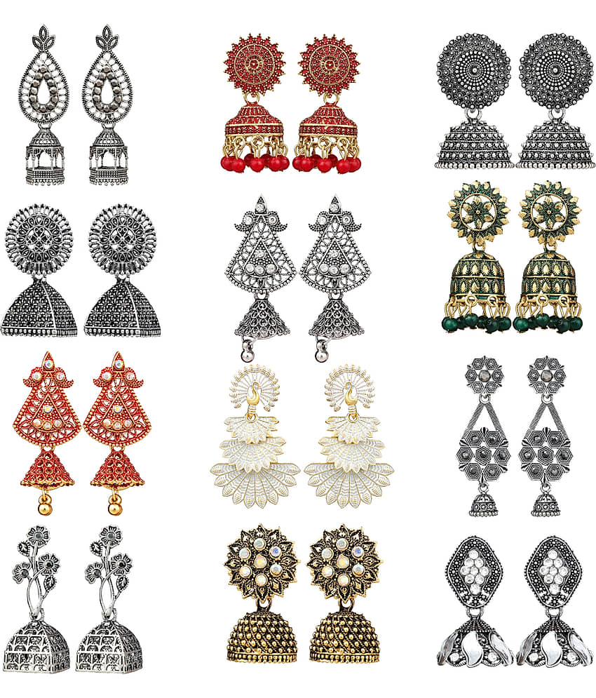 FASHION FRILL Silver Drop Earrings ( More Than 10 ) - Earrings | Buy online on ZillyBuy