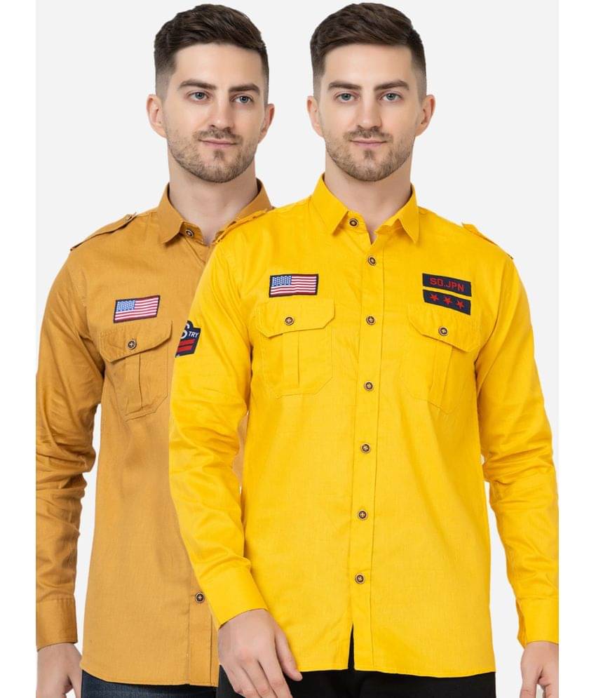 FREKMAN 100% Cotton Regular Fit Solids Full Sleeves Men's Casual Shirt - Multi ( Pack of 2 ) FREKMAN 100% Cotton Regular Fit Solids Full Sleeves Men's Casual Shirt - Multi ( Pack of 2 )
