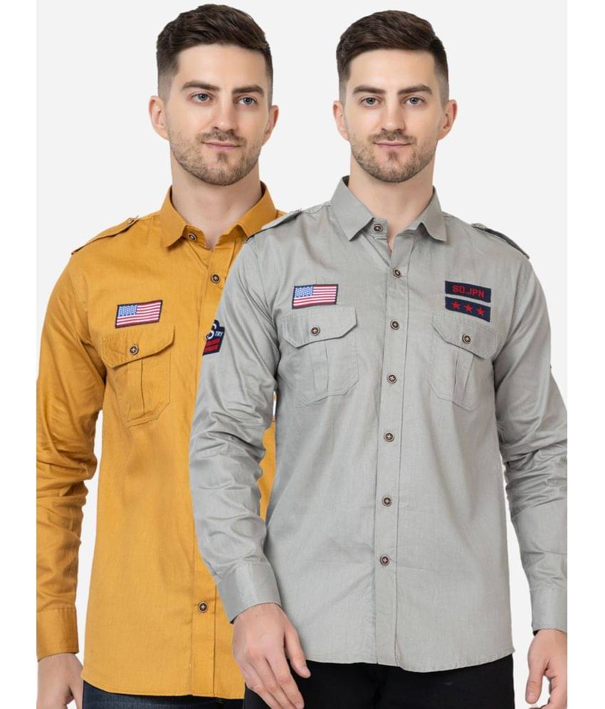FREKMAN 100% Cotton Regular Fit Printed Full Sleeves Men's Casual Shirt - Multi ( Pack of 2 )     			FREKMAN 100% Cotton Regular Fit Printed Full Sleeves Men's Casual Shirt - Multi ( Pack of 2 )