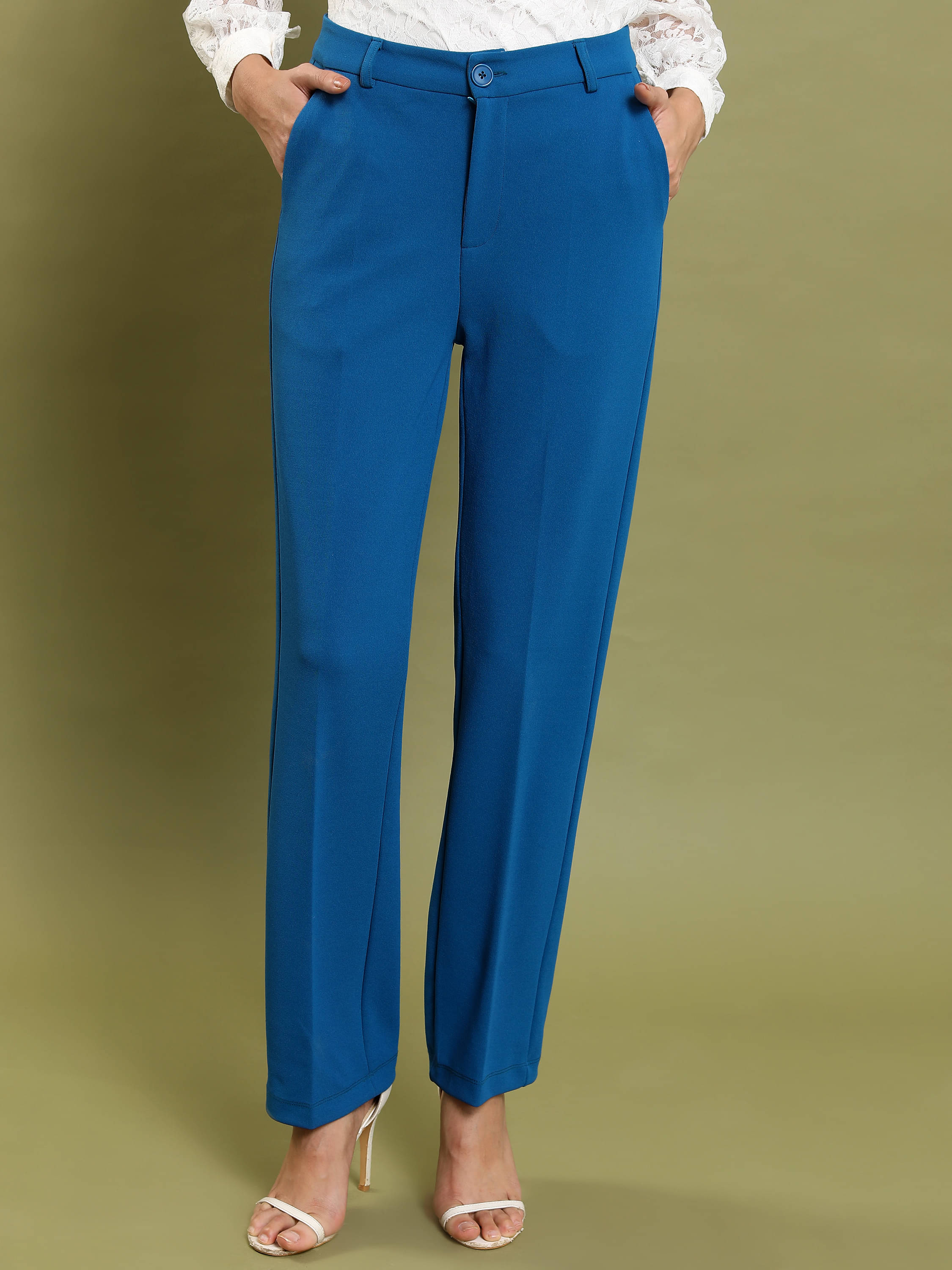     			Ketch Teal Polyester Regular Women's Casual Pants ( Pack of 1 )