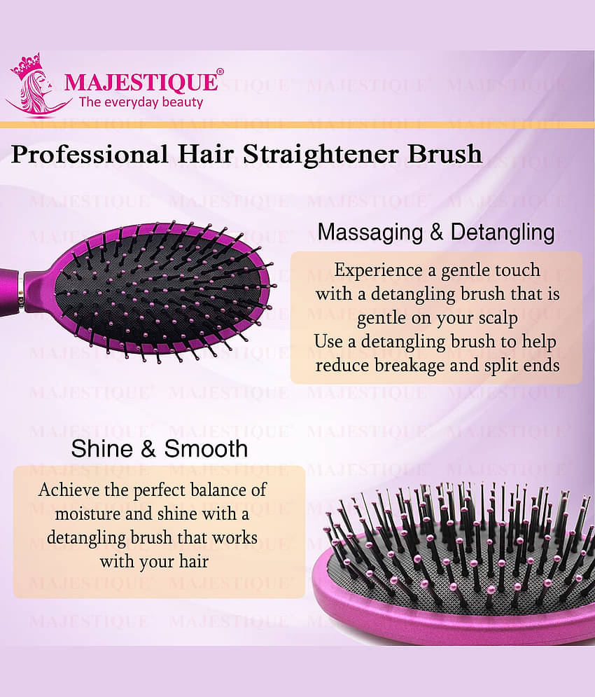 Majestique Hair Straightener Brush Bio-Friendly Detangling Hair Brush Comfortable for Women and Men