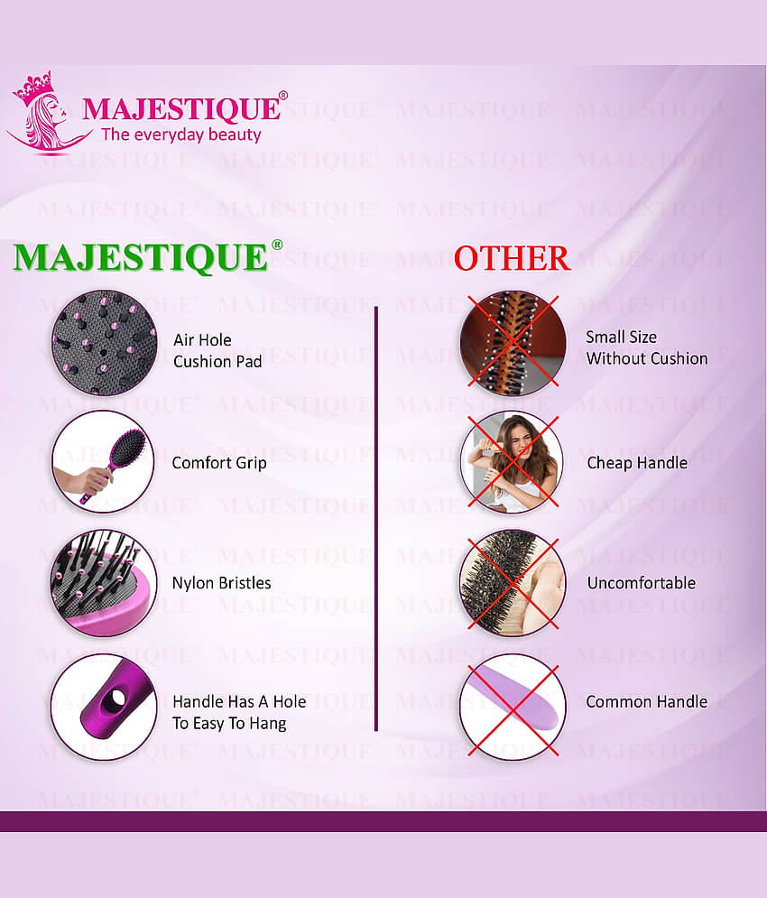 Majestique Hair Straightener Brush Bio-Friendly Detangling Hair Brush Comfortable for Women and Men