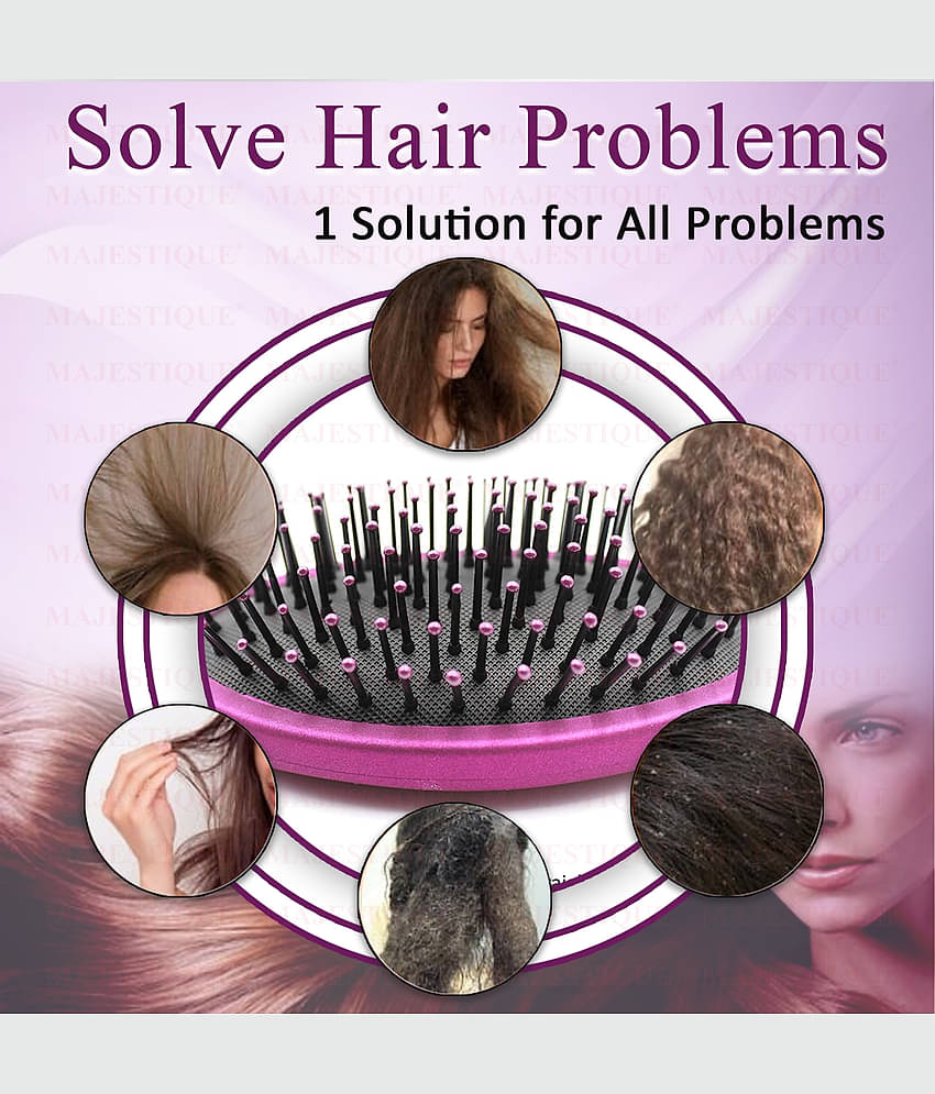 Majestique Hair Straightener Brush Bio-Friendly Detangling Hair Brush Comfortable for Women and Men