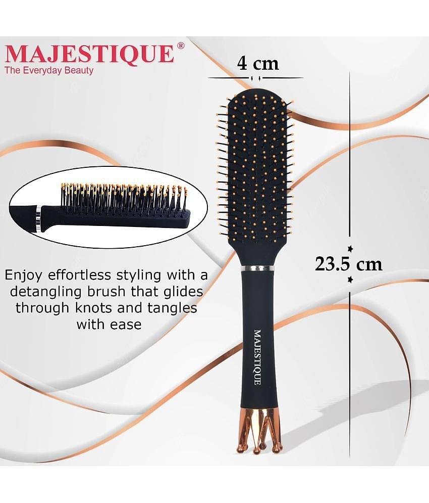Majestique Crown Series Flat Hair Brush Wet & Dry Hair-Row Smoothing Detangling for Women and Men