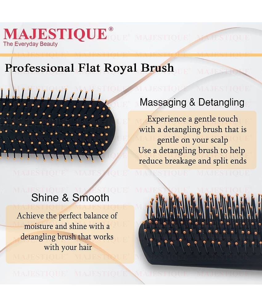 Majestique Crown Series Flat Hair Brush Wet & Dry Hair-Row Smoothing Detangling for Women and Men