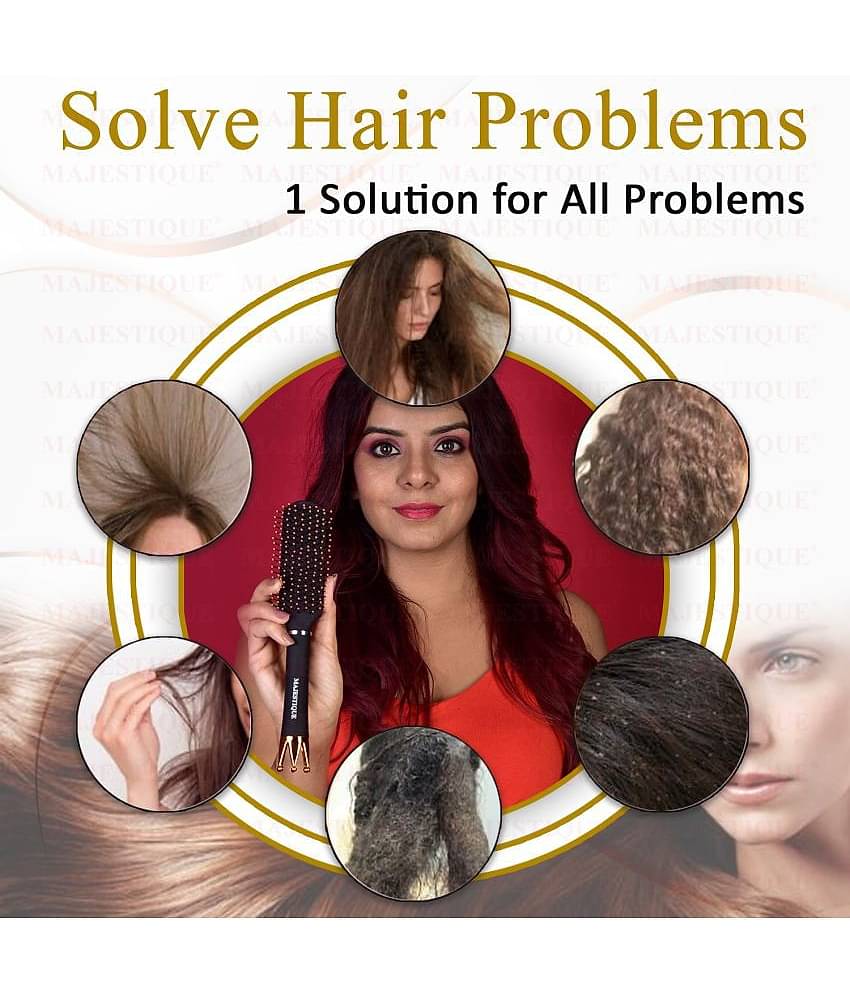 Majestique Crown Series Flat Hair Brush Wet & Dry Hair-Row Smoothing Detangling for Women and Men