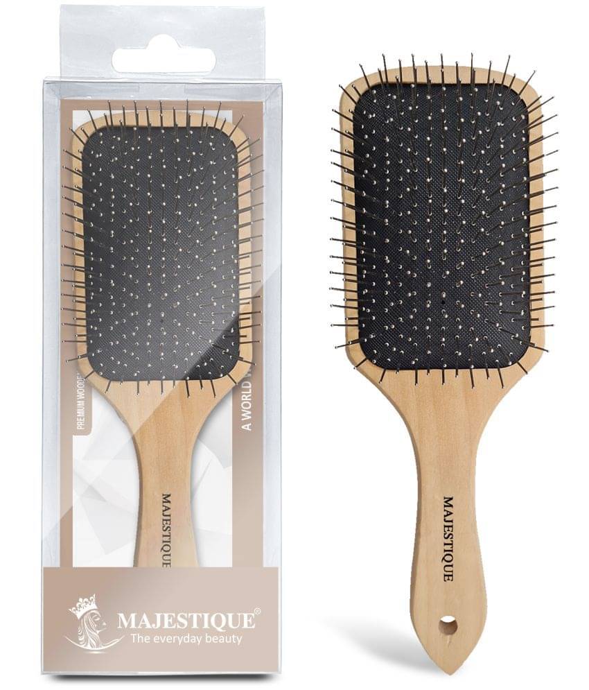 Majestique Premium Wooden Metal Pin Brush, Eco Friendly Wooden Hair Brush with Metal Pin Bristles     			Majestique Premium Wooden Metal Pin Brush, Eco Friendly Wooden Hair Brush with Metal Pin Bristles