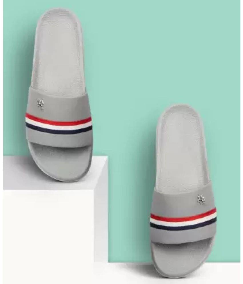     			PERY PAO Grey Men's Slide Flip Flop