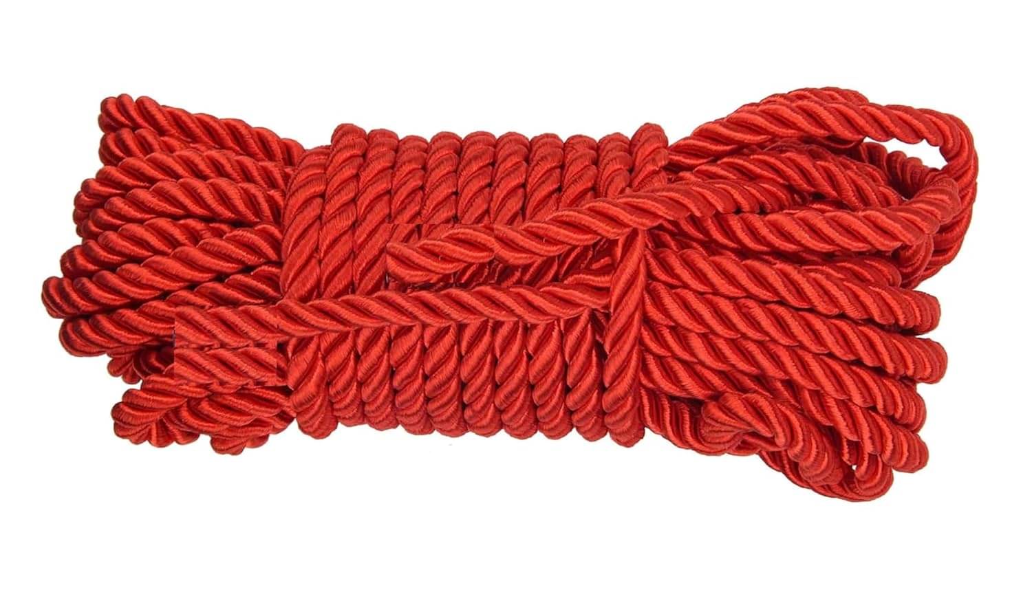     			PRANSUNITA Red 6mm Twisted Rope Trim Zari Thread Dori for DIY Crafts, Gift Packaging, School Projects, Home Decors, Curtain Tieback, Honor Cord,Bags Handle, Pack of 10 MTS