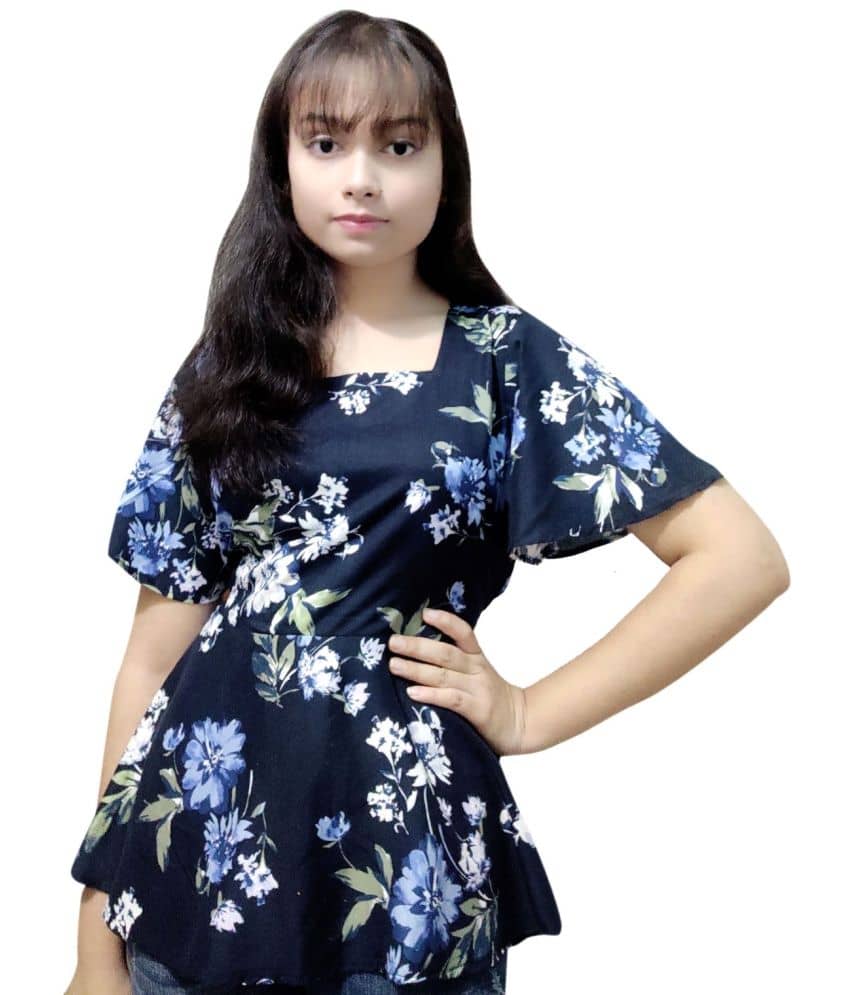Prachalan Pack of 1 Girls Rayon Top ( Blue )