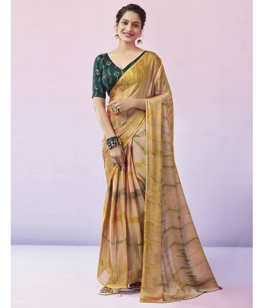     			Samah Chiffon Printed Ready to Wear Saree With Unstitched Blouse Piece ( Multicolor )