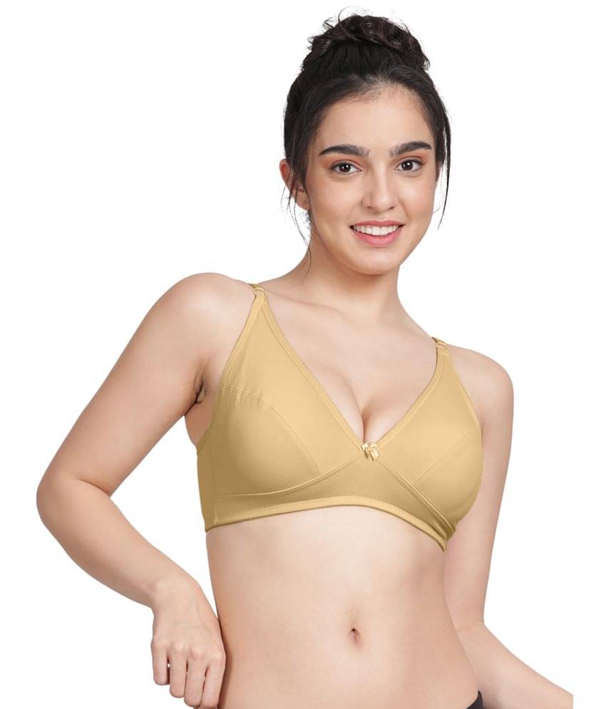 Susie Cotton Blend Women's Plunge Bra ( Beige ) DIP1005-AlmondBuff Susie Cotton Blend Women's Plunge Bra ( Beige ) DIP1005-AlmondBuff