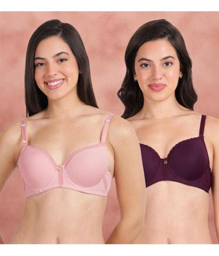 Susie Pack of 2 Nylon Women's T-Shirt Bra ( Multicolor ) susi-c2b-1445 Susie Pack of 2 Nylon Women's T-Shirt Bra ( Multicolor ) susi-c2b-1445
