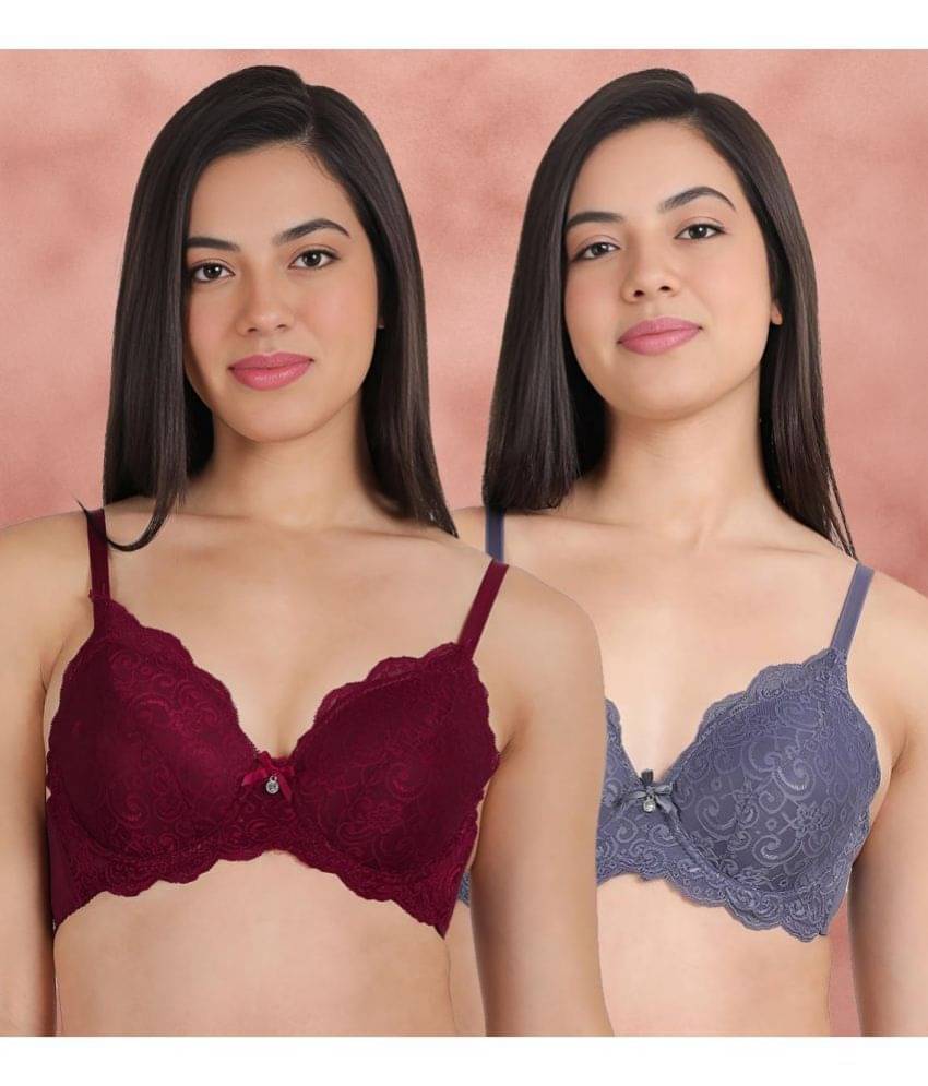 Susie Pack of 2 Nylon Women's Push Up Bra ( Multicolor ) susi-c2b-1439 Susie Pack of 2 Nylon Women's Push Up Bra ( Multicolor ) susi-c2b-1439